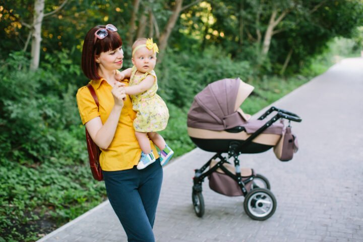 When your baby can sit in a stroller